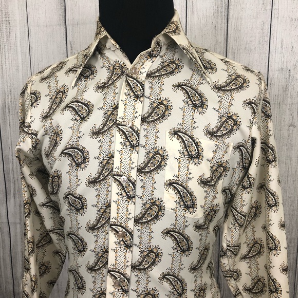 Sears Other - VTG 70's SEARS M Paisley Button-Front Shirt